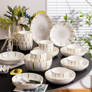 Hot Selling Porcelain Ceramic <b>Dinner</b> Plates Round Tableware Microwave Oven Safety Dinnerware 58 <b>Pieces</b> Plate&Bowl <b>Sets</b> - Product Image 4