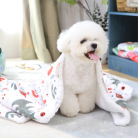 Couverture pour chien en polaire sherpa douce, personnalisée, chaude, confortable, lavable, pour cage à animaux