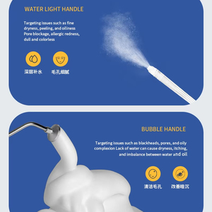 Macchina per il trattamento viso 2 in 1 ad alta pressione con penna per iniezione di ossigeno e idratazione della pelle e manipolo per la pulizia del viso con creazione di bolle. - Product Image 2