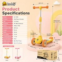 Vélo d'équilibre pour bébé Luddy Wholesale OEM B.Duck, 1,6 kg, léger, jouet à roulettes pour tout-petits, 4 roues, cadeau de premier anniversaire, âge 1-3 ans