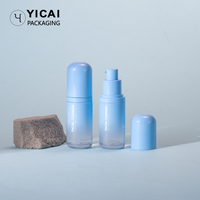 Bouteille de pompe sans air en plastique écologique Pet 100ml bouteille d'emballage de soins de la peau en gros pas cher grande capacité