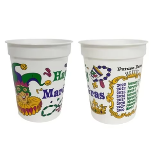 Vasos Reutilizables HLC ODM para el Mardi Gras, Vaso de 16 oz con Laterales Lisos, Color Morado, Vasos Personalizados con Logotipo, Vasos para Fiestas de Nueva Orleans - Product Image 3
