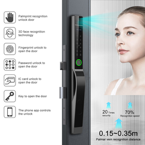 Serrure de porte coulissante intelligente en aluminium, étanche IP65, avec reconnaissance faciale 3D, Wifi, numérique, Ttlock, Tuya, empreinte digitale, mince - Product Image 3