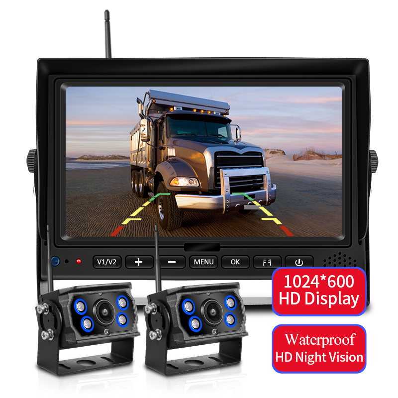 7 inch Dual Wireless Screen +2PCS Wireless Back Up Camera