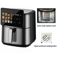 Freidora de Aire sin Aceite para una Cocina Saludable en Casa, 8L, Panel Táctil a Color, 1800W, Ventana de Visualización Iluminada, Antiadherente, de Acero Inoxidable
