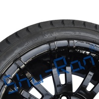Chariot de golf noir brillant Roues et pneus 12 pouces
