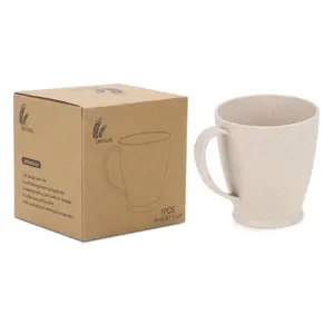 Mug supplier wholesale in bulk biodegradable eco-friendly wheat straw coffee mug reusable travel plastic warmer cup