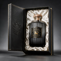Vente directe d'usine, bouteille de vin en verre de 750 ml, bouteilles de liqueur noires personnalisées, bouteille carrée de haute qualité, tequila avec bouchon