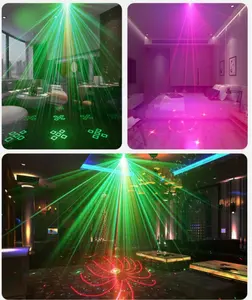 Miniproyector de luz estroboscópica RGB, iluminación de escenario para bodas, Navidad, Festival, vacaciones, música, discoteca, 120 patrones