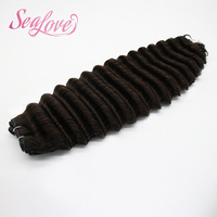 Extensiones de Cabello Sealove, Cabello Virgen Birmano, Más Grueso, Cutícula Alineada, Doble Trama, Ondulado Profundo, Largo