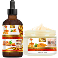 Huile Essentielle de Massage Corporel au Curcuma 100% Naturelle 250ml avec Huile de Racine de Curcuma pour une Peau Éclatante et un Teint Unifié