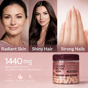 Cápsulas de Biotina y MSM <span class=keywords><strong>CA</strong></span> AKG, 60 Unidades, 1440 mg/porción, Ácido Hialurónico, Zinc, Vitaminas <span class=keywords><strong>D3</strong></span>, <span class=keywords><strong>K2</strong></span> y C, Piel Radiante, Cabello Brillante, Uñas Fuertes - Product Image 2