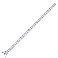 Pulsera de Moissanita con Eslabones Cuadrados Geométricos de Plata Esterlina 925, 15.7g de Peso Pesado, Joyería de Lujo para Mujer