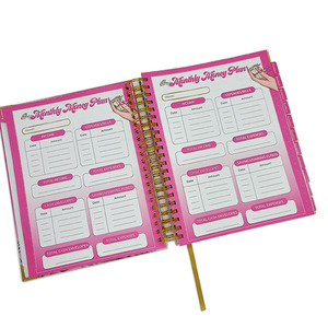 Planificateur de <span class=keywords><strong>budget</strong></span> de luxe impression mensuel Finance organisateur Journal or spirale couverture rigide pour les femmes - Product Image 2