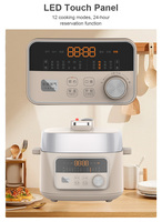 Cuisinière à pression électrique intelligente professionnelle 2,5 L 800 W avec écran numérique LED et préréglages intelligents, haute efficacité, multi-usages