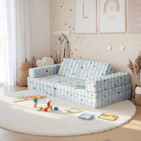 Ensemble de canapé modulable pour enfants avec blocs de construction, fauteuil en mousse convertible et coussin de sol pour tout-petits
