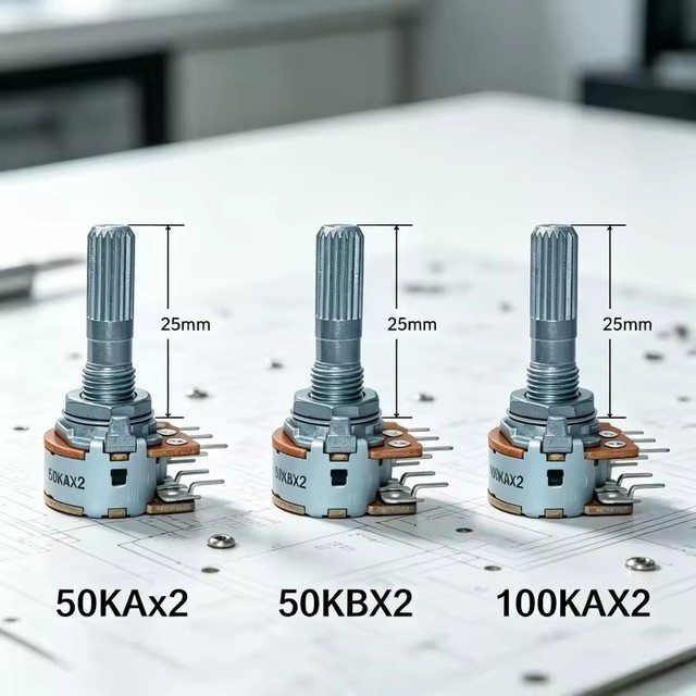 ALPS RK163 50K 100K Audio Amplifier Amp Volume Dual-unit Rotary HIFI Potentiometer 50KBx2 100KAx2 6Pins 25MM Plum Shaft