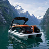 Bateau ponton spacieux 2026 pour 12 passagers, avec arche sportive, écran LCD, table, direction hydraulique, yacht de loisirs, embarcation de vacances