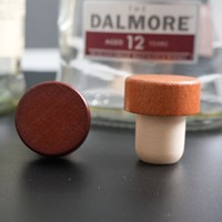 Bouchon de Remplacement en Liège en Bois de Hêtre avec Bec Verseur en T, Durable et Réutilisable, pour Bouteilles en Verre, Usage Domestique et Professionnel (Restauration)