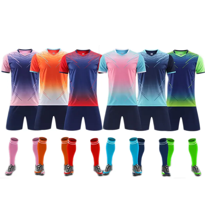 Wholesale high quality soccer team wear football custom classic football jersey breathable soccer uniform for men