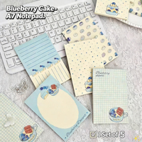 Bloc-notes A7 Blueberry Cake, style INS, portable, détachable, non-adhésif, pour notes et écriture