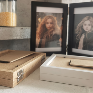 Cornice Fotografica in Legno a Doppia Cerniera, 4x6 Pollici, Pieghevole su Due Lati per Scrivania, Tavolo, Decorazione Casa - Product Image 5
