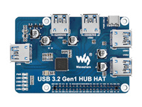 Waveshare USB 3.2 Gen1 HUB HAT para Raspberry Pi, 4 puertos USB 3.2 Gen1, sin necesidad de controladores