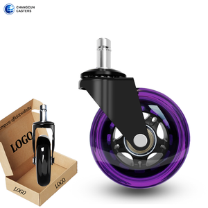 3 Inch Silent <span class=keywords><strong>Swivel</strong></span> <span class=keywords><strong>PU</strong></span> Furniture <span class=keywords><strong>Caster</strong></span> <span class=keywords><strong>Wheel</strong></span> 360 Graus Giratória para Escritório Cadeira e Mesa Adequado para Gaming Chair - Product Image 1