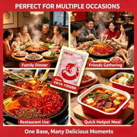 Base authentique de fondue chinoise Sichuan Chongqing 500g, assaisonnement épicé au suif de bœuf pour fondue, mijoté lentement, durée de conservation de 365 jours, pour la maison