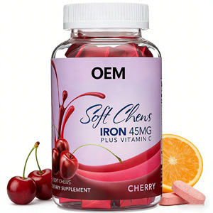 IJzer Supplement Gummies Energie Anemie Ondersteuning OEM Aangepaste Fabrikant Mild voor de Maag Private Label Vitamine Gummies - Product Image 1