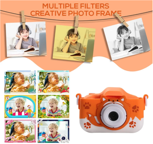 Kamera Selfie Anak-anak Hadiah Ulang Tahun Natal untuk Anak Perempuan Usia 3-10 HD Anak Kamera Video Digital Balita Kartun Kamera Silikon Mainan - Product Image 6