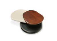 Table basse de salon en bois de placage de forme ovale rotative, table basse moderne de luxe en bois