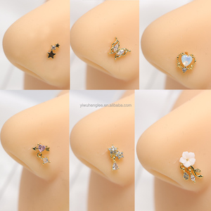 Hot bán dangle mũi vòng trái tim ngôi sao vương miện L Hình dạng mũi <span class=keywords><strong>Stud</strong></span> - Product Image 6