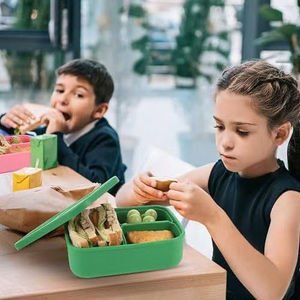 Boîte à lunch en silicone de qualité alimentaire, portable, chauffable, étanche, sans BPA, adaptée au micro-ondes, pour enfants, vente en gros personnalisée - Product Image 2