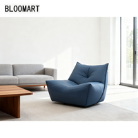 Confortable entièrement en cuir véritable une chaise éponge vers le bas en peluche remplissage cadre en bois en acier au carbone noir mat Base de plateau tournant