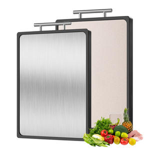 Grande planche à découper nordique double face 100% titane pur Planche à découper de cuisine Bloc à découper avec poignée pour écraser l'ail - Product Image 3