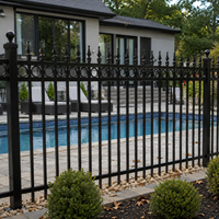 Panneaux de clôture en aluminium sur mesure, à anneaux ronds, avec pointes de sécurité thermolaquées, directement de l'usine, pour jardin et villa