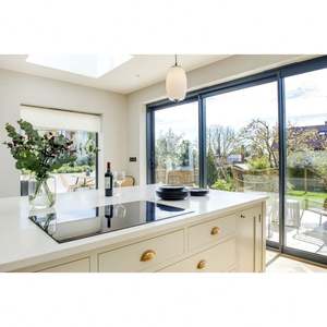 Meubles d'îlot de cuisine en laque de luxe sur mesure, cuisine blanche, armoires de cuisine modulaires de style shaker, ensemble complet avec évier - Product Image 2