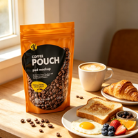 Sachet de café imprimé sur mesure avec valve et fermeture éclair 250g 340g 500g, pochette verticale refermable en PET/VMPET/PE