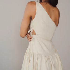 Vestidos Maxi Personalizados con Cintura Fruncida, Abertura Lateral, Un Hombro Descubierto, Corte en A, Vestidos Largos para Mujer - Product Image 4