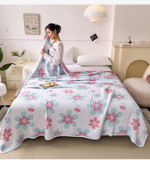Couverture-serviette d'été super douce en gaze 6 couches 100 % coton de qualité supérieure, motif dessin animé, taille double, lavable et légère, vente en gros OEM