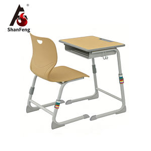 Tables et chaises pour étudiants universitaires en gros avec crochet pour sac à dos, bureau et chaise individuels pour l'école - Product Image 1