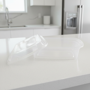 Rectangular Disposable PP Plastic Food Container with <b>Secure</b> Lid Stackable Lunch <b>Box</b> for Kitchen Storage and Food Packaging - Product Image 1