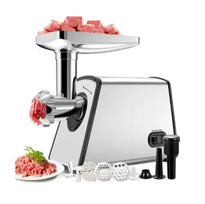 1100W Electric Meat Mincer Machine Multifunction Slicer Manual Meat Grinder  Stainless Steel Sausage Maker Stuffer