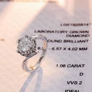 Igi ได้รับการรับรอง1.02กะรัตแหวนแต่งงานเพชรที่ปลูกในห้องปฏิบัติการเครื่องประดับสำหรับผู้หญิงของขวัญทองคำขาว14K - Product Image 3