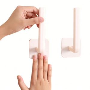 L-Shaped Hook Self Adhesive Wall Hangers Roll Paper Tissue Holder Pot Lid Hooks Hat Racks Keys Hanger <b>Shoe</b> Rack - Product Image 2