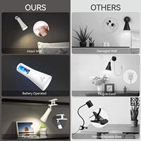 Lampe de bureau LED rechargeable Lampe de table magnétique à intensité variable Lampe de poche à pince pour étude Lampe de lecture De Chevet