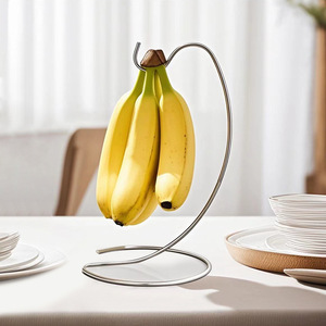 Support moderne pour bananes - Support de rangement pour fruits avec <span class=keywords><strong>crochet</strong></span> en acier inoxydable pour garder les bananes fraîches sur le comptoir de cuisine - Product Image 2