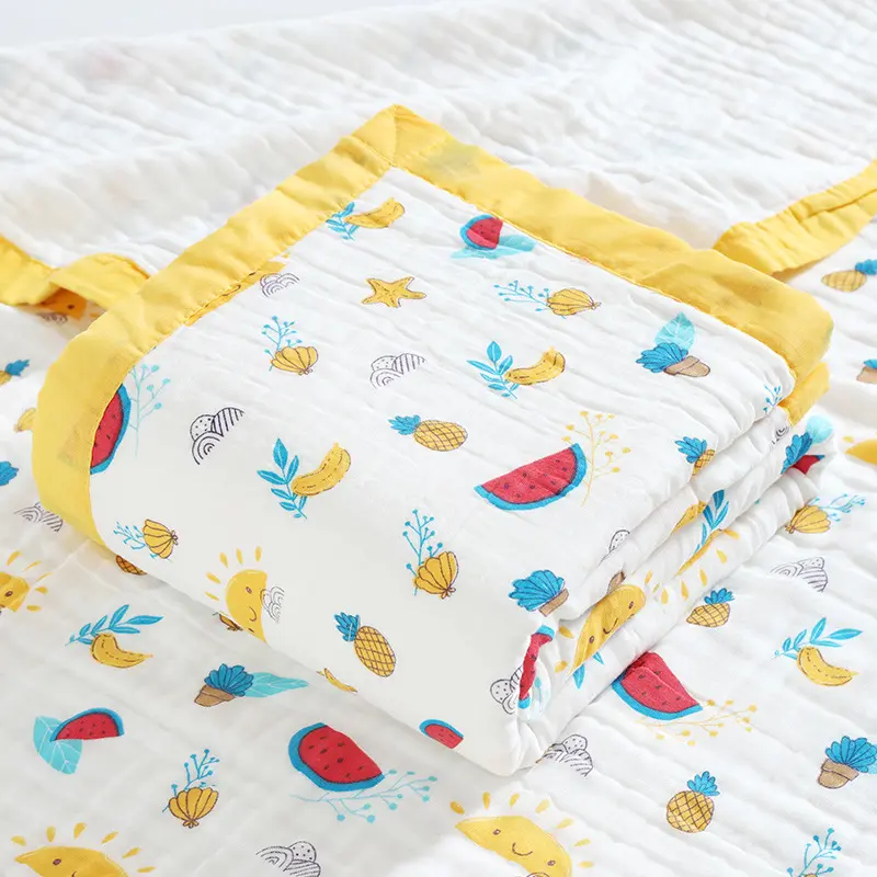 6 layer 110*110cm 100% Cotton Muslin Baby Swaddles Blanket Gauze Baby Quilt Swaddle Blankets Wrap