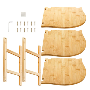 キャビネットプレートラック<span class=keywords><strong>3</strong></span>層竹コーナー棚パントリー組織用 - Product Image 5